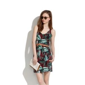 Madewell Silk Tropics Island Palm Dress Size 2 - image 1